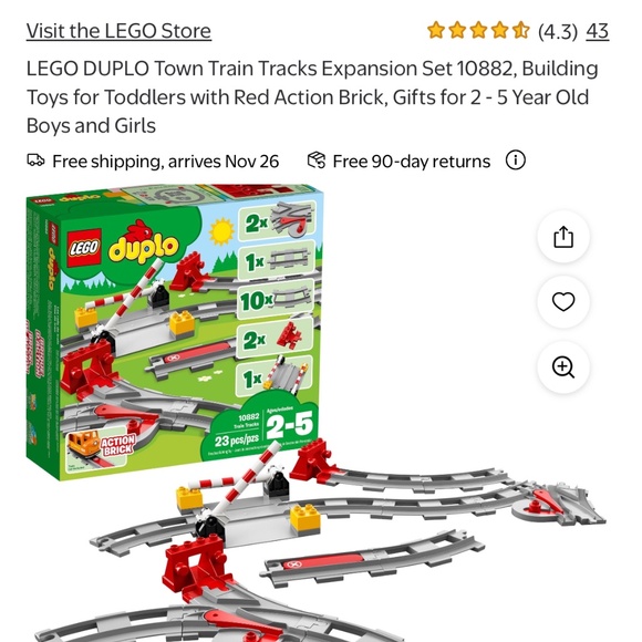 Lego Duplo Steam Train with track expansion pack - Picture 2 of 2